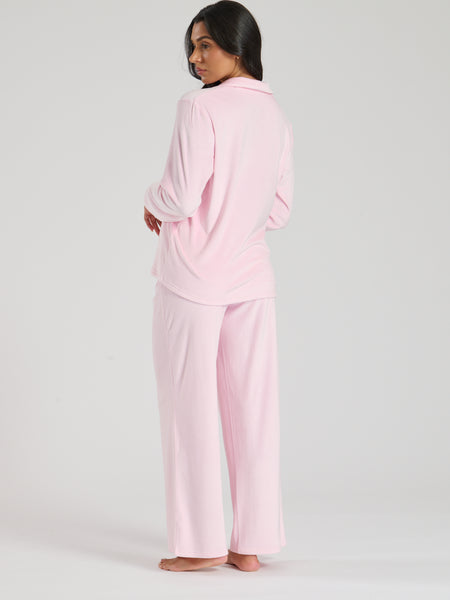 personalised velour long pyjama set | personalised velour pyjamas (change according to colour image)