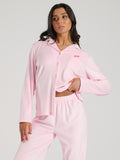 Ladies velour long personalised pyjama set
