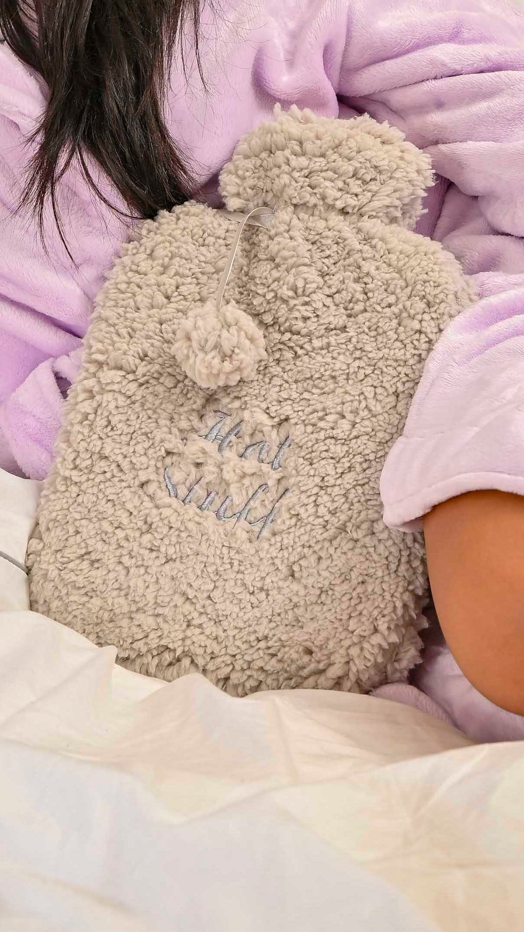 personalised teddy hot water bottle | personalised teddy hot water bottle pink (change according to colour image)