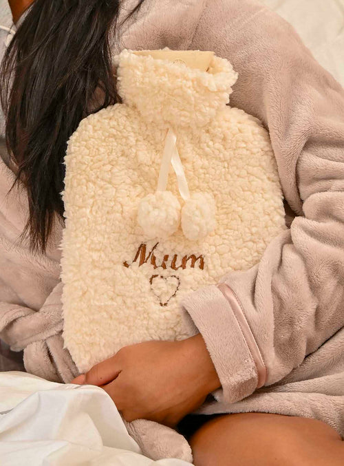personalised teddy hot water bottle | personalised teddy hot water bottle pink (change according to colour image)