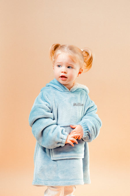 kids personalised borg lined hoodie | unisex personalised plush hoodie | personalised borg lined hoodie for children | kids embroidered cosy hoodie