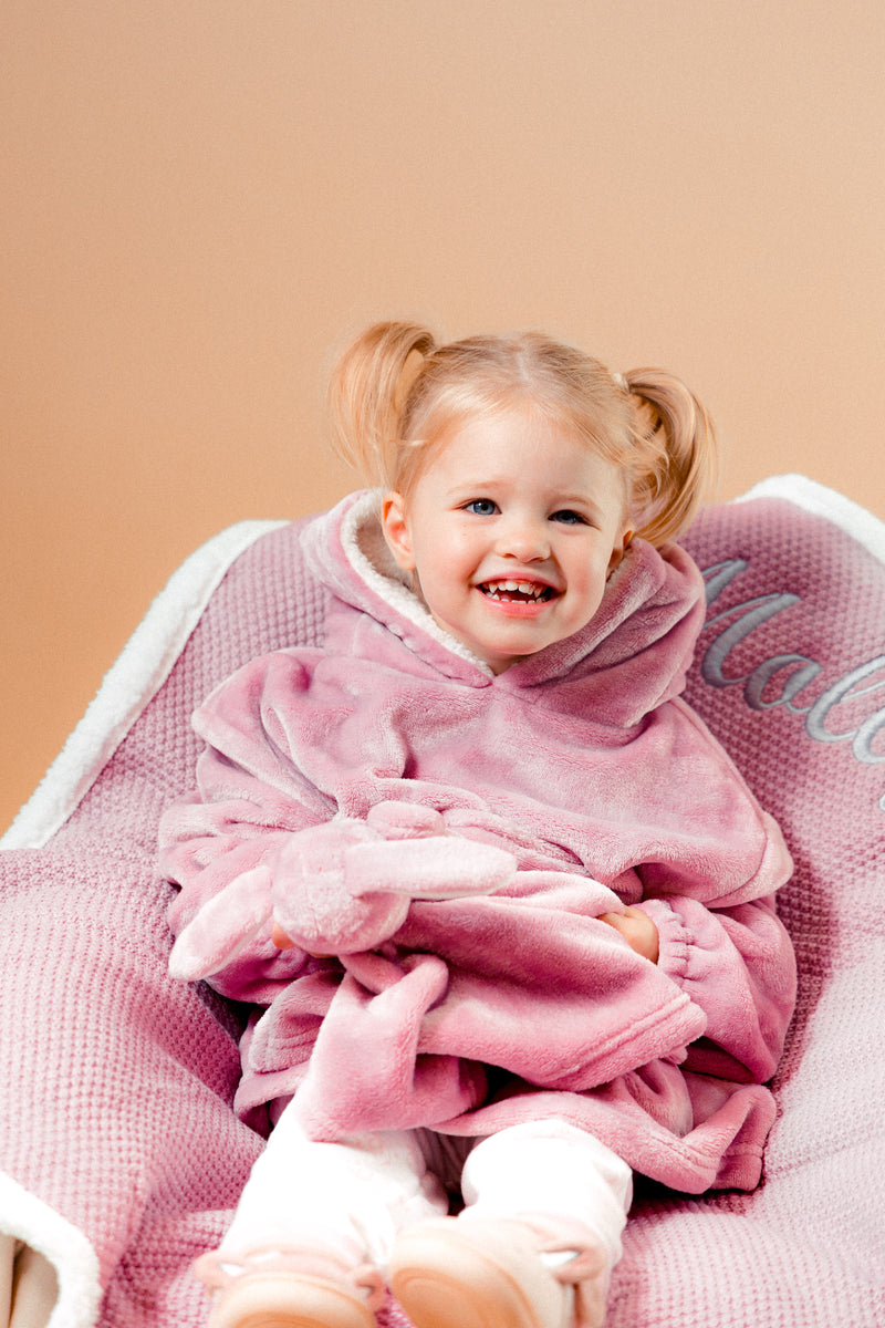 kids personalised borg lined hoodie | unisex personalised plush hoodie | personalised borg lined hoodie for children | kids embroidered cosy hoodie