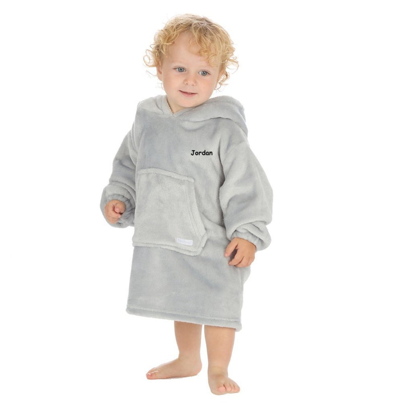 baby personalised plush hoodie | borg lined baby hoodie | personalised cosy hoodie for baby | embroidered plush baby hoodie
