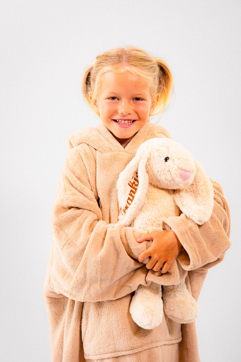 kids personalised borg lined hoodie | unisex personalised plush hoodie | personalised borg lined hoodie for children | kids embroidered cosy hoodie
