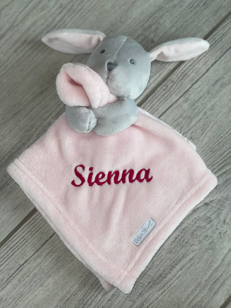 Babys personalised bunny comforters