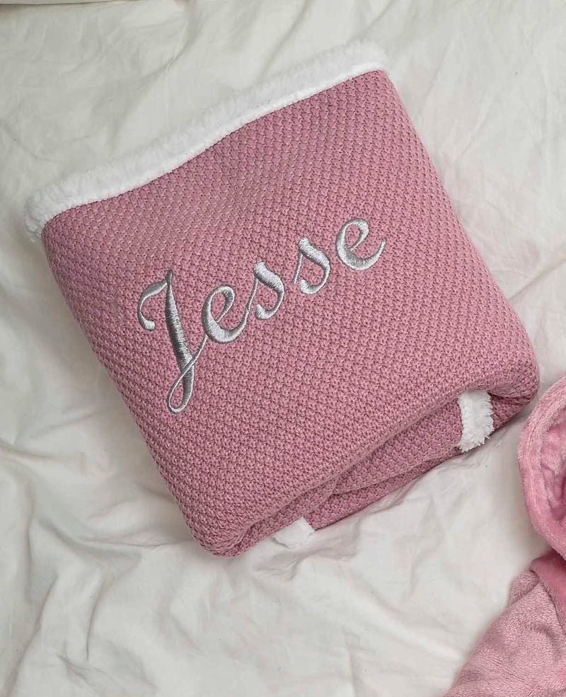 personalised baby 3 piece gift set | personalised baby gift hamper | personalised baby dressing gown and comforter set | embroidered baby gift set