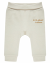 baby personalised sustainable joggers | personalised baby joggers | recycled baby jogging bottoms | embroidered baby lounge joggers