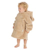Baby wearing Teddy design hoody personalised to the chest. Over sized sherpa hood and front kangaroo pocket.