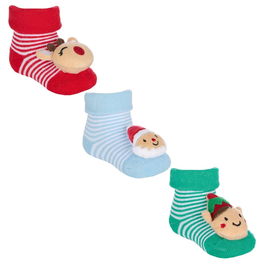 Baby Christmas Rattle Socks