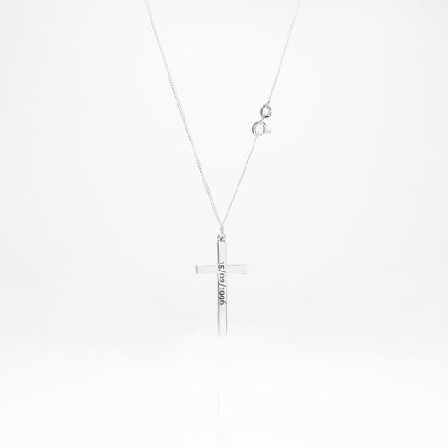 personalised cross necklace | engraved sterling silver cross necklace | personalised cross pendant for women