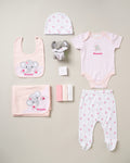 Baby girls personalised elephant 10 piece mesh bag gift set