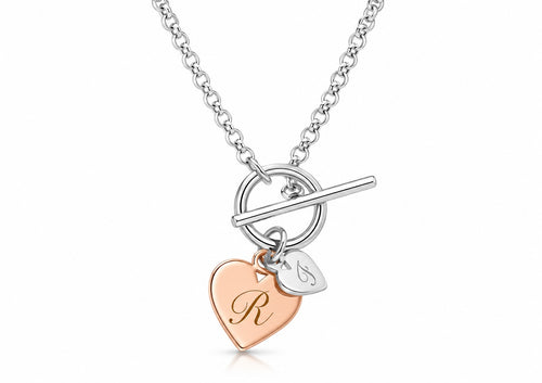 Personalised Double Heart Necklace