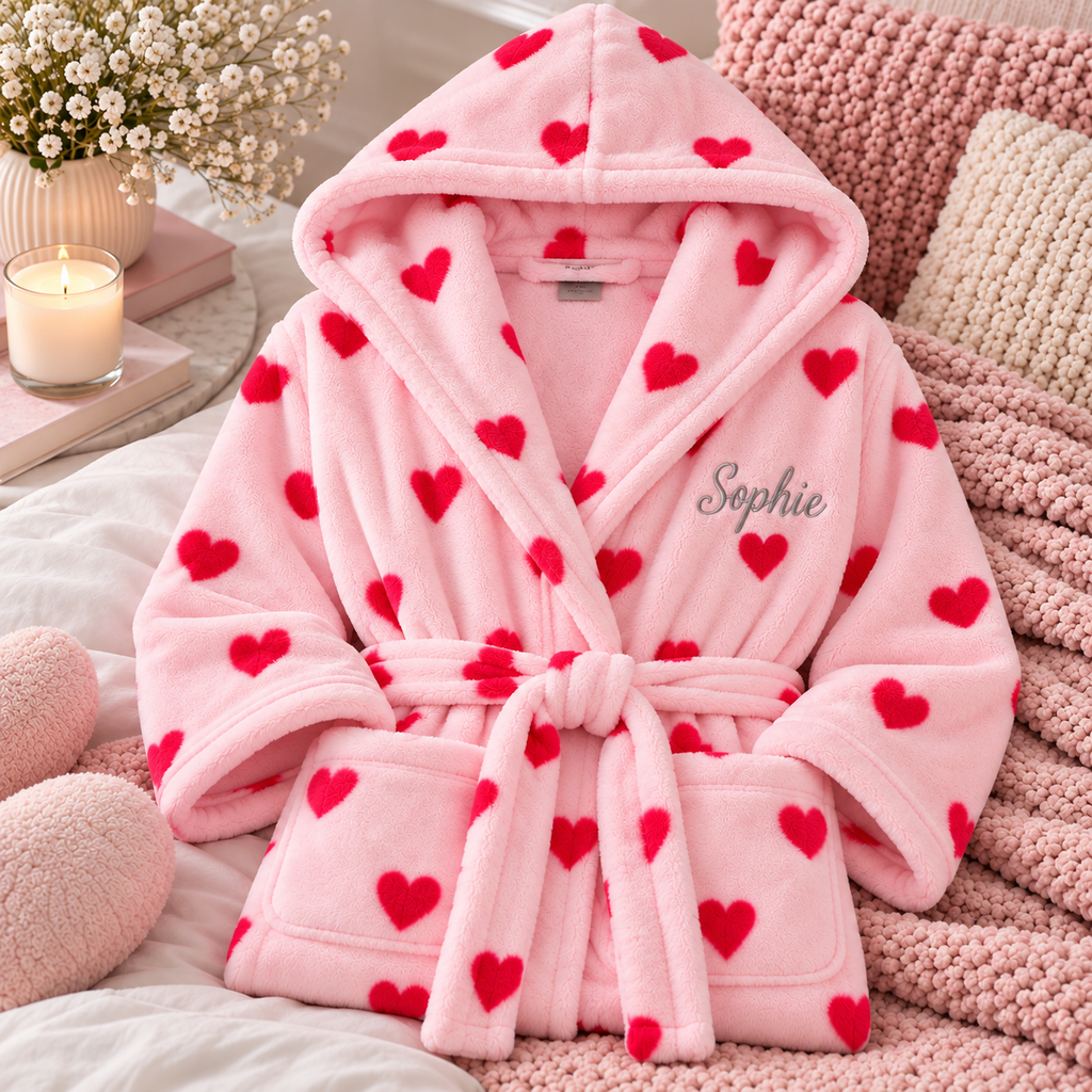 Personalised Heart Design Maxi Dressing gown