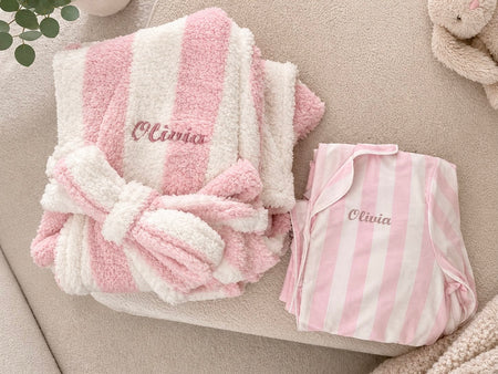 Pre Order- Personalised Premium Stripe Design Maxi Dressing Gown