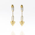 Womens chain drop heart personalised earring