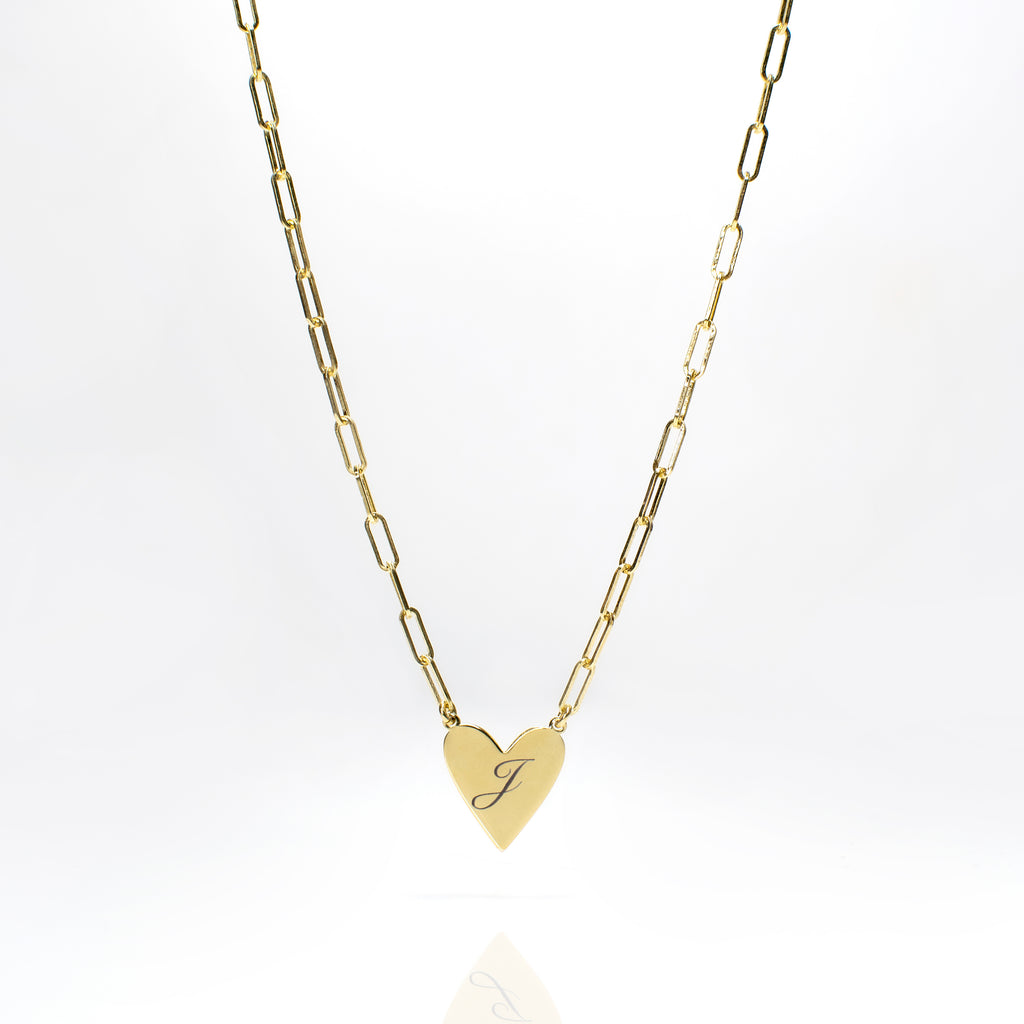 Womens chain heart pendant personalised necklaces