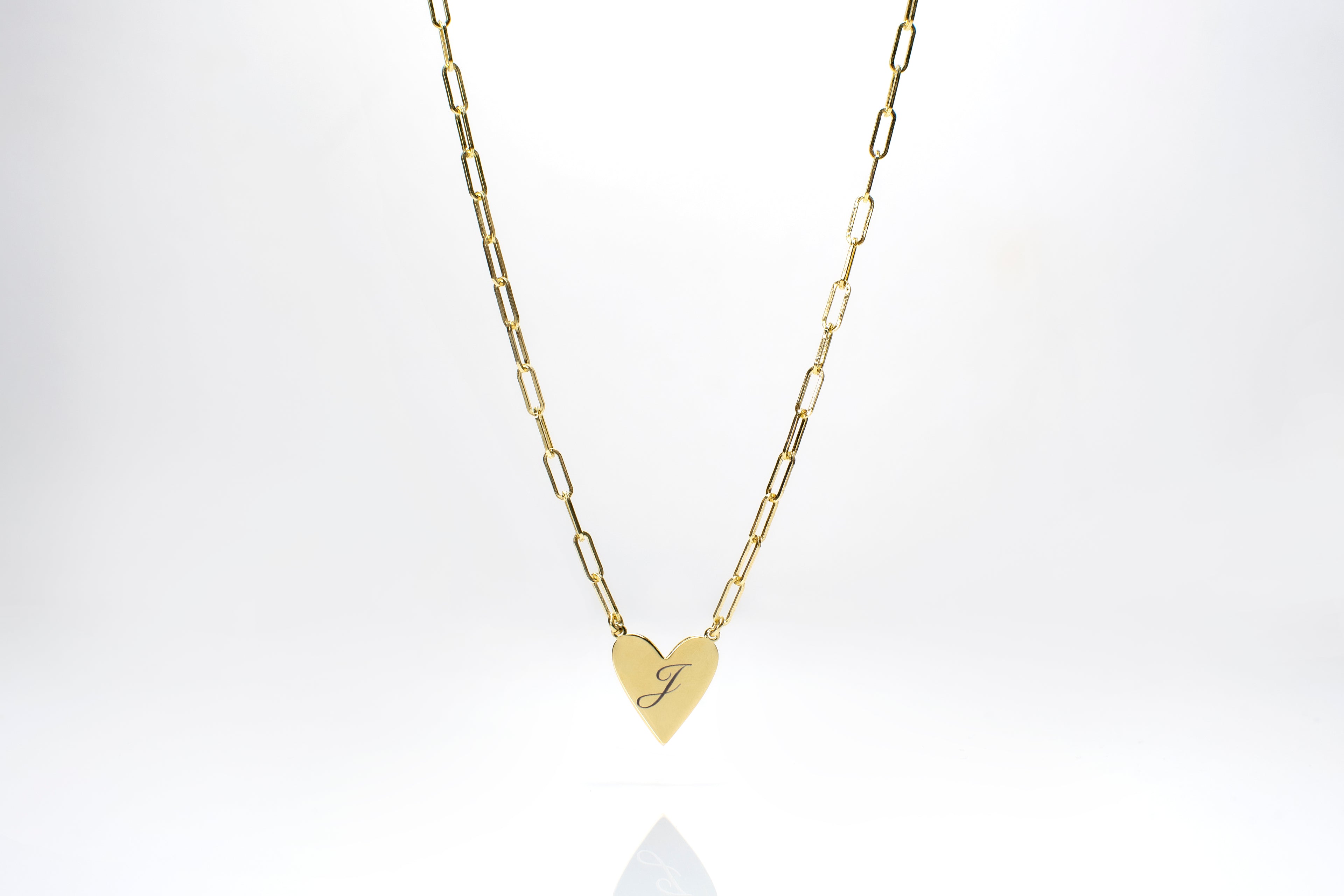 Womens chain heart pendant personalised necklace
