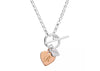 personalised double heart necklace | engraved double heart pendant necklace | sterling silver rose gold heart necklace