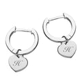 Womens heart hoogie hoop personalised earrings