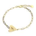 Womens chain heart personalised bracelets