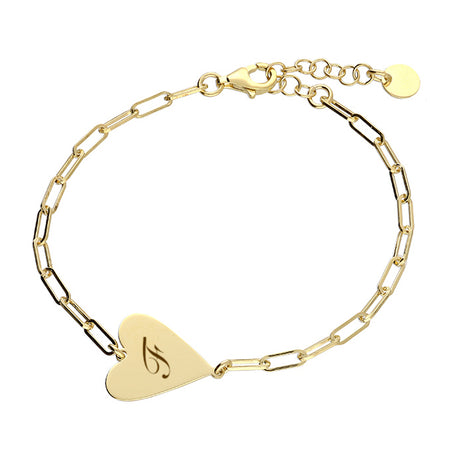 personalised heart bracelet | engraved heart bracelet for women | sterling silver personalised heart bracelet
