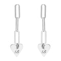 Womens chain drop heart personalised earrings