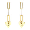 personalised chain drop heart earrings | engraved heart drop earrings | sterling silver personalised heart earrings