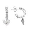personalised cubic zirconia heart hoop earrings | engraved heart hoop earrings | sterling silver cubic zirconia hoop earrings