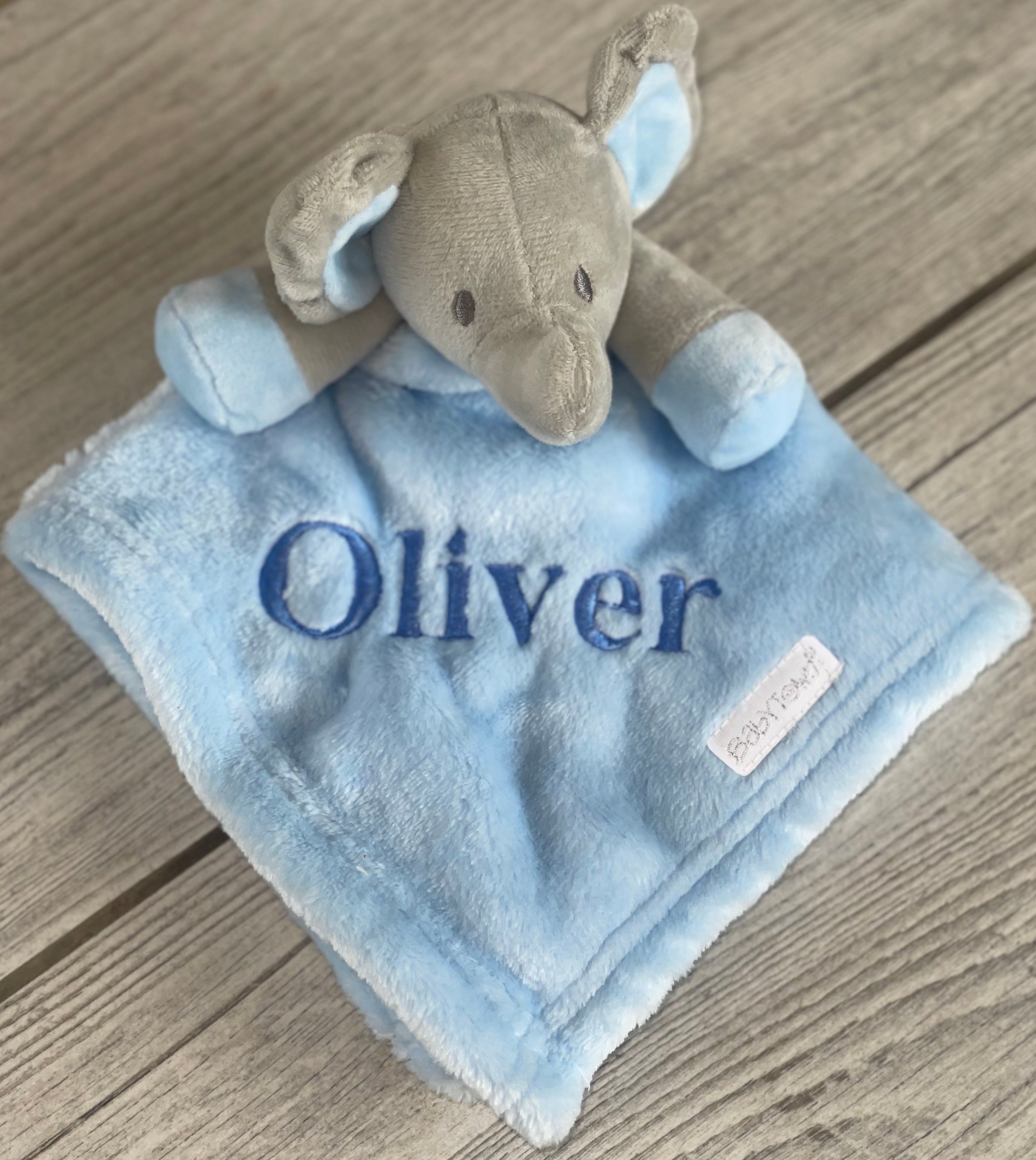 Baby personalised elephant comforter