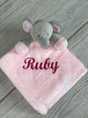 baby personalised elephant comforter | personalised elephant comfort blanket | embroidered elephant comforter for baby | elephant baby comfort toy