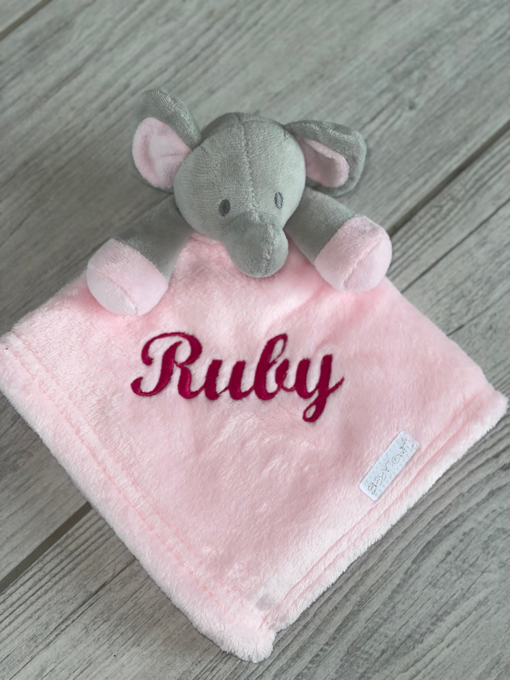 Baby personalised elephant comforter