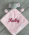baby personalised elephant comforter | personalised elephant comfort blanket | embroidered elephant comforter for baby | elephant baby comfort toy