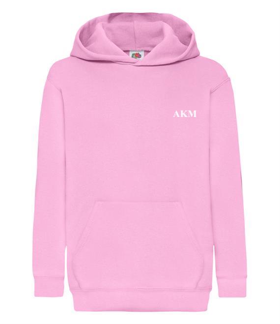 kids personalised initials hoodie | personalised overhead hoodie for kids | embroidered initials hoodie for children | matching family personalised hoodie