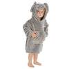 Child wearing Elephant design hoody personalised to the chest. Hood and front kangaroo pocket.