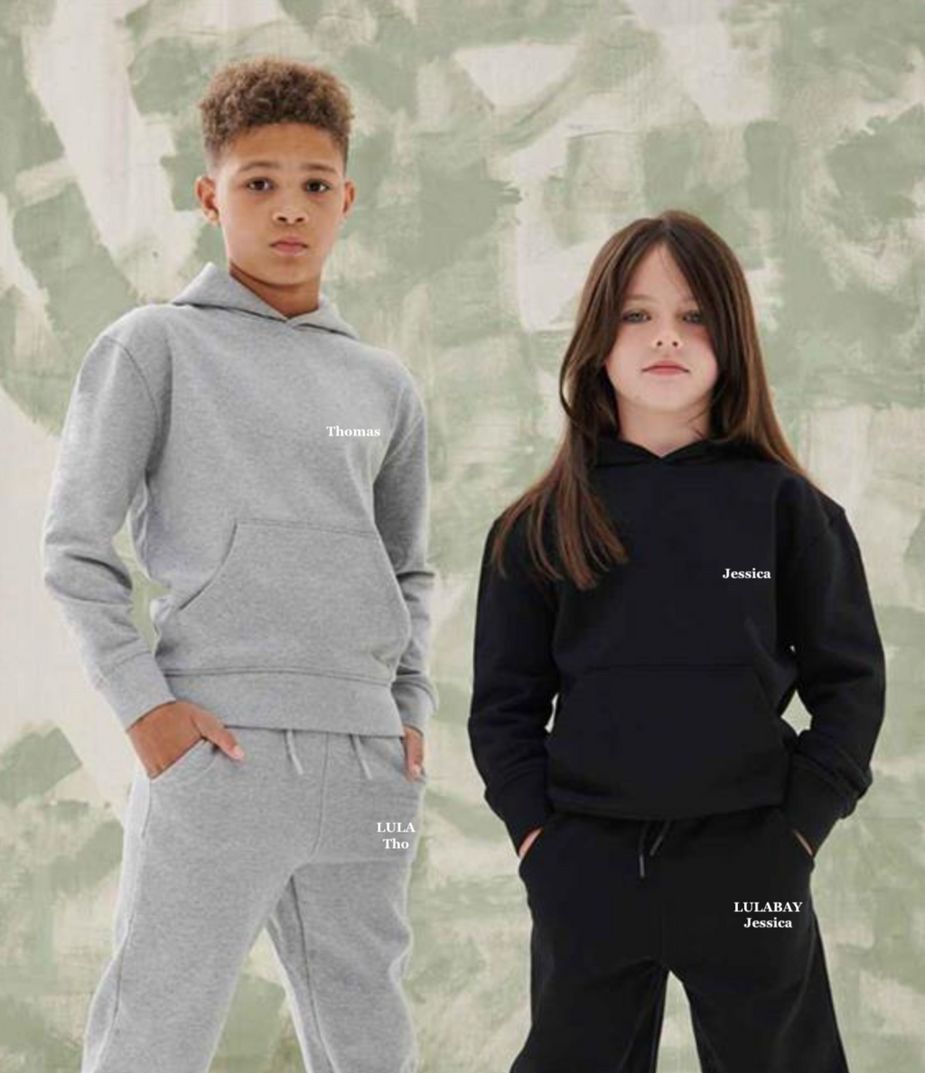 kids personalised sustainable hoodie | unisex personalised hoodie for children | recycled cotton kids hoodie | matching family sustainable hoodie