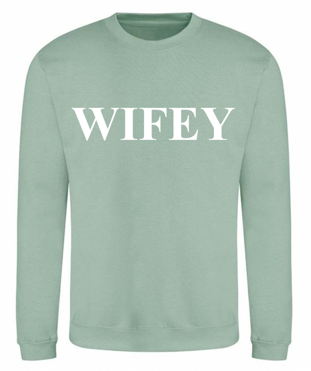 personalised Wifey sweatshirt | personalised bridal sweatshirt | personalised bride sweatshirt