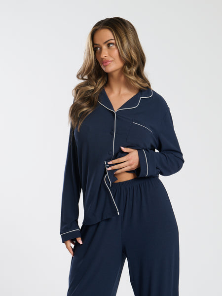 personalised ribbed cotton long pyjama set | personalised ribbed cotton long pyjama set oat