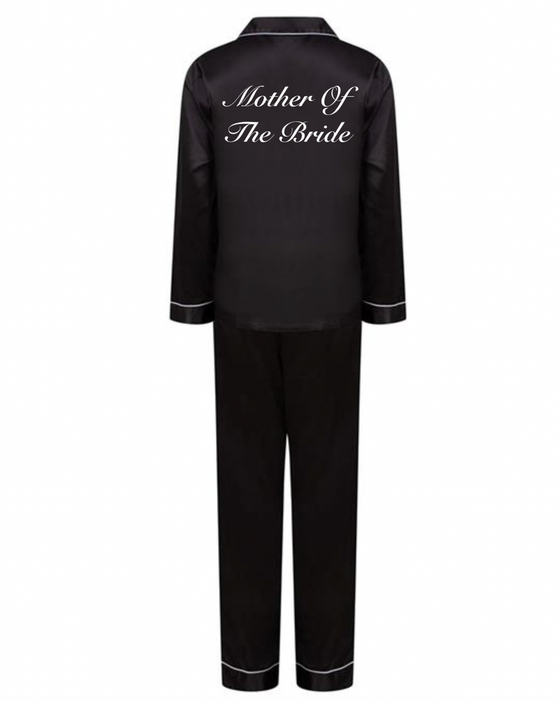 personalised bridal satin long pyjama set | personalised bridal satin pyjamas bride (change according to colour image)