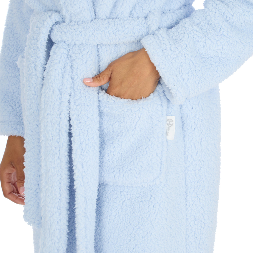 Ladies premium borg personalised dressing gown