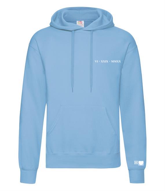 personalised men's Roman numerals hoodie | personalised over head hoodie with Roman numerals | embroidered Roman numerals hoodie for men