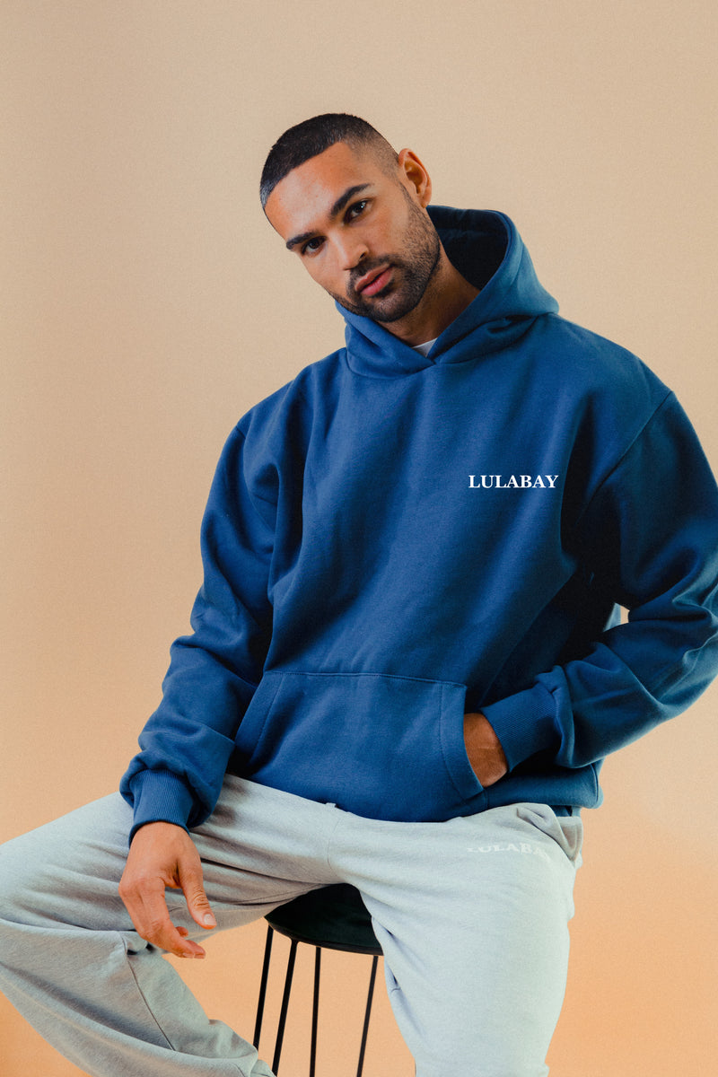 Lulabay men's luxury branded hoodie | oversized branded hoodie for men | heavyweight Lulabay hoodie