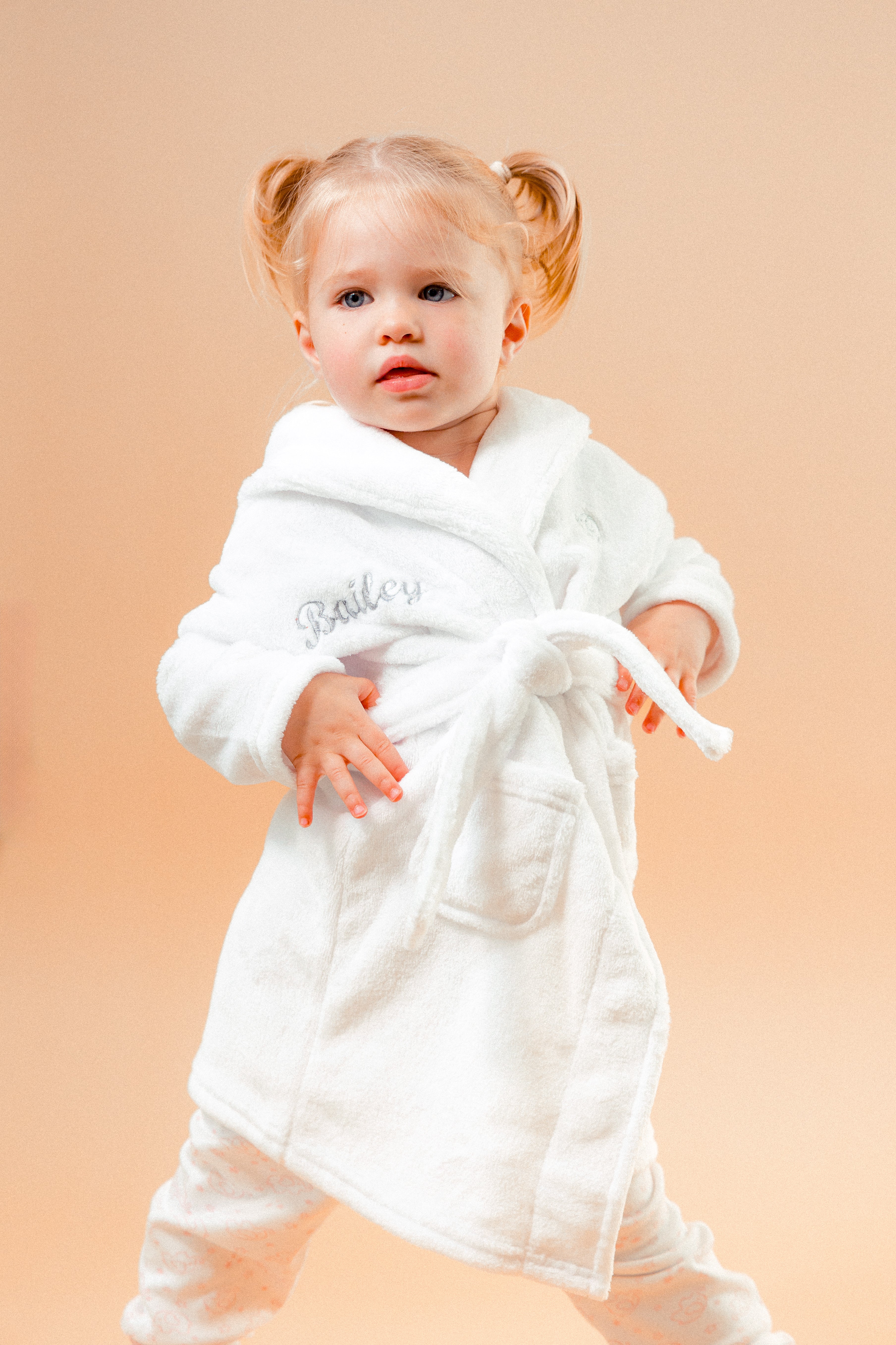 Babies hooded personalised dressing gowns