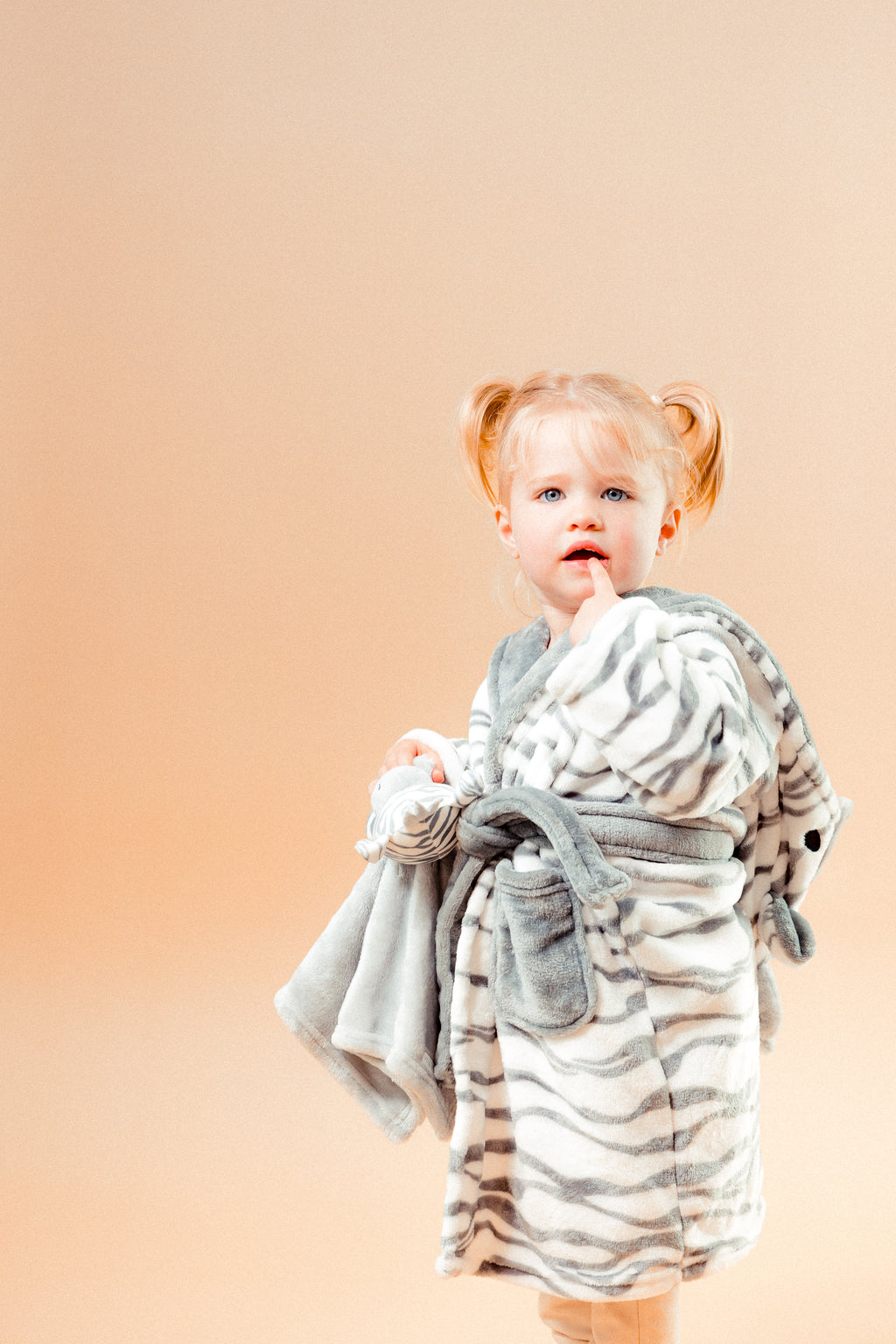 Babies personalised Zebra hooded dressing gown