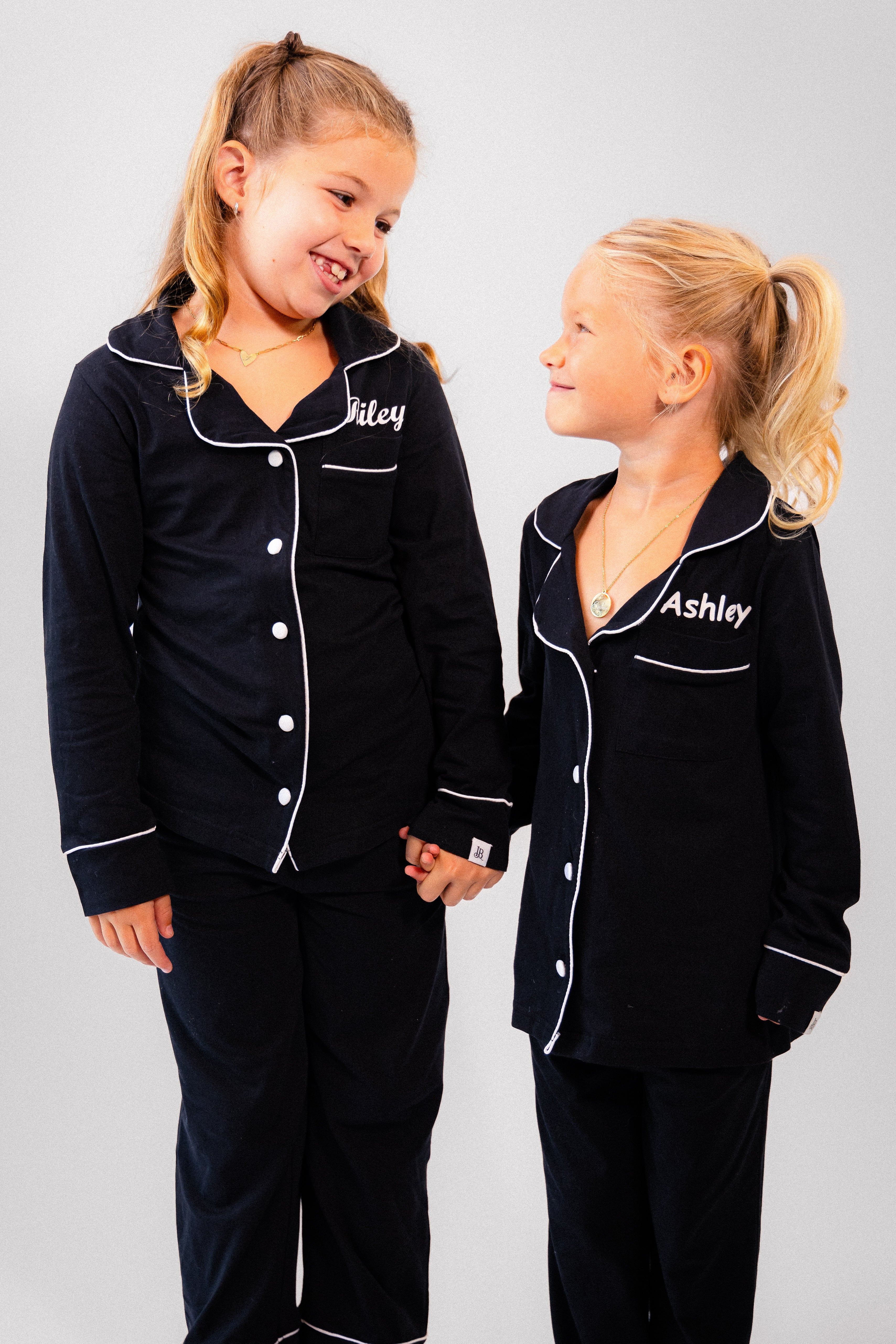 Girls long jersey personalised pyjamas set