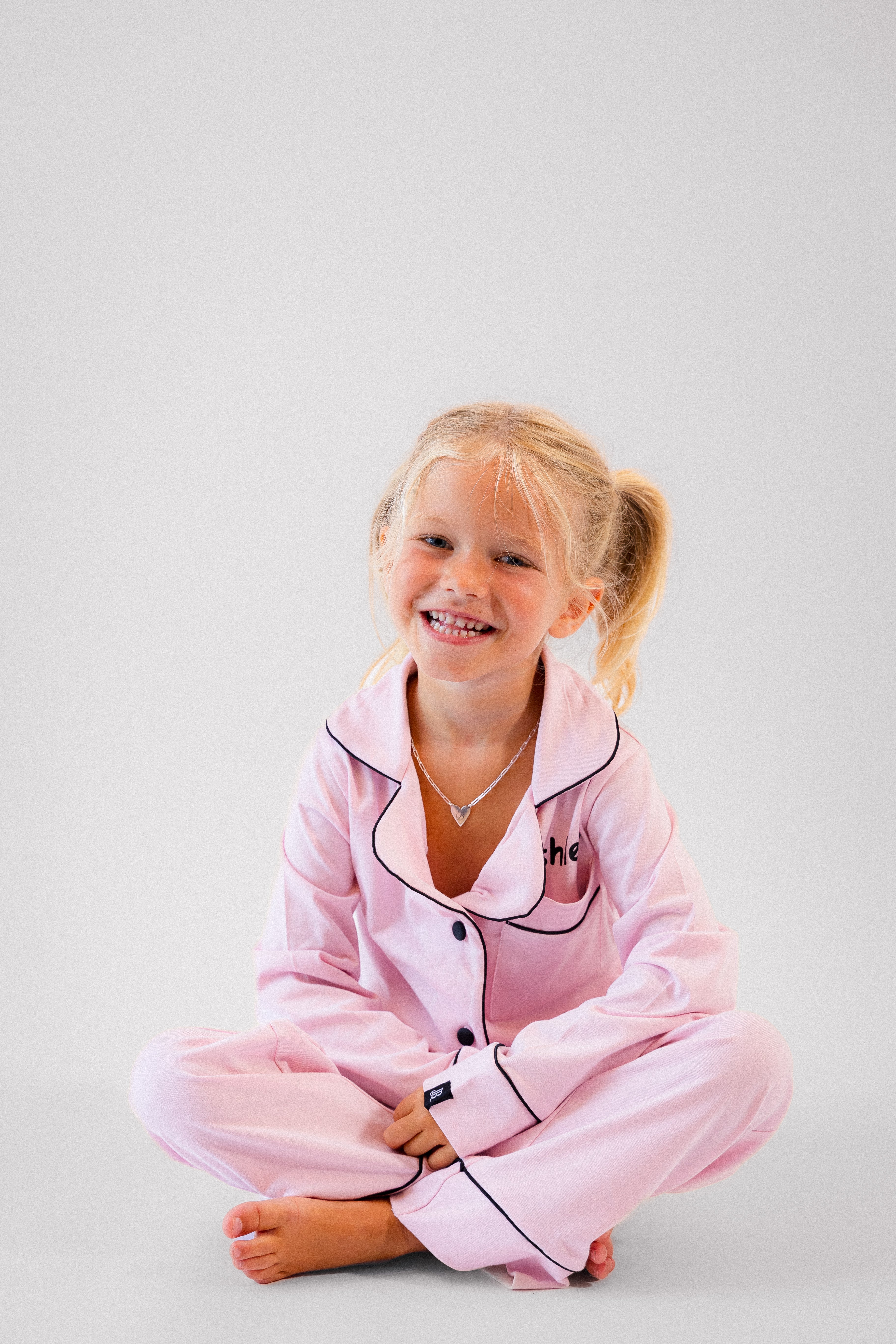 Girls long jersey personalised pyjamas set