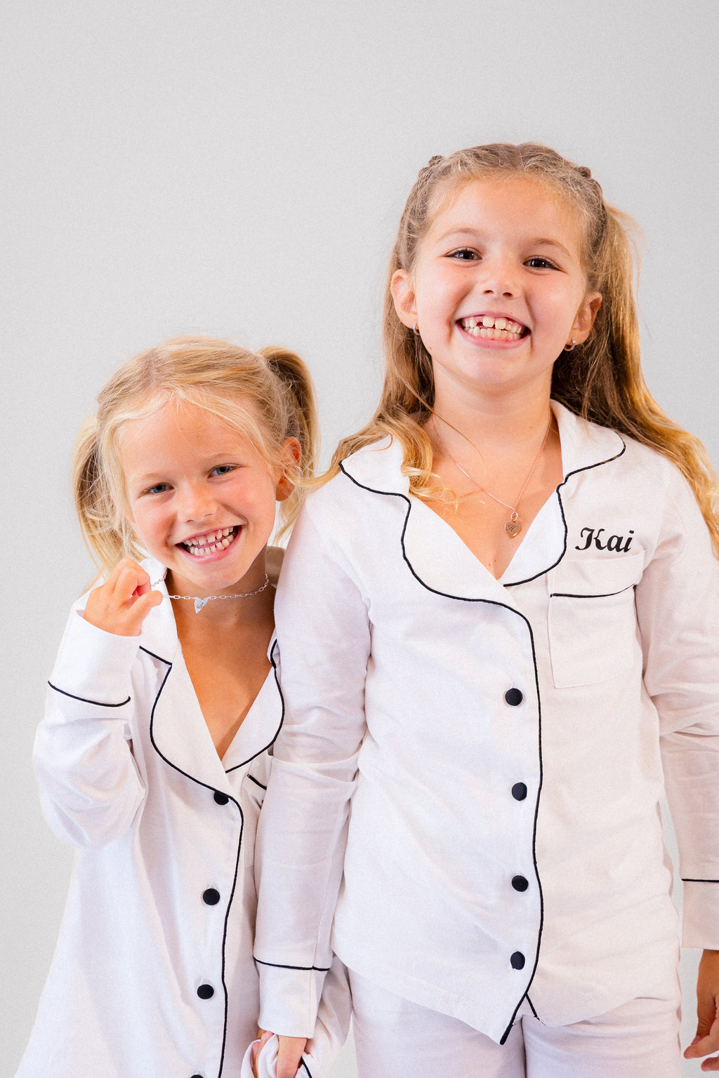 Girls long jersey personalised pyjamas sets