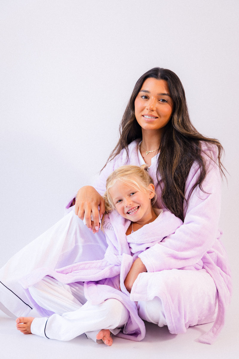 personalised fleece maxi dressing gown women | personalised fleece maxi dressing gown pink women (change according to colour image)
