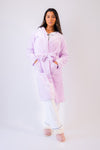 personalised fleece maxi dressing gown women | personalised fleece maxi dressing gown pink women (change according to colour image)