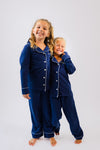 girls personalised jersey pyjamas | personalised long sleeve pyjama set for girls | girls cotton pyjama set | matching family jersey pyjamas