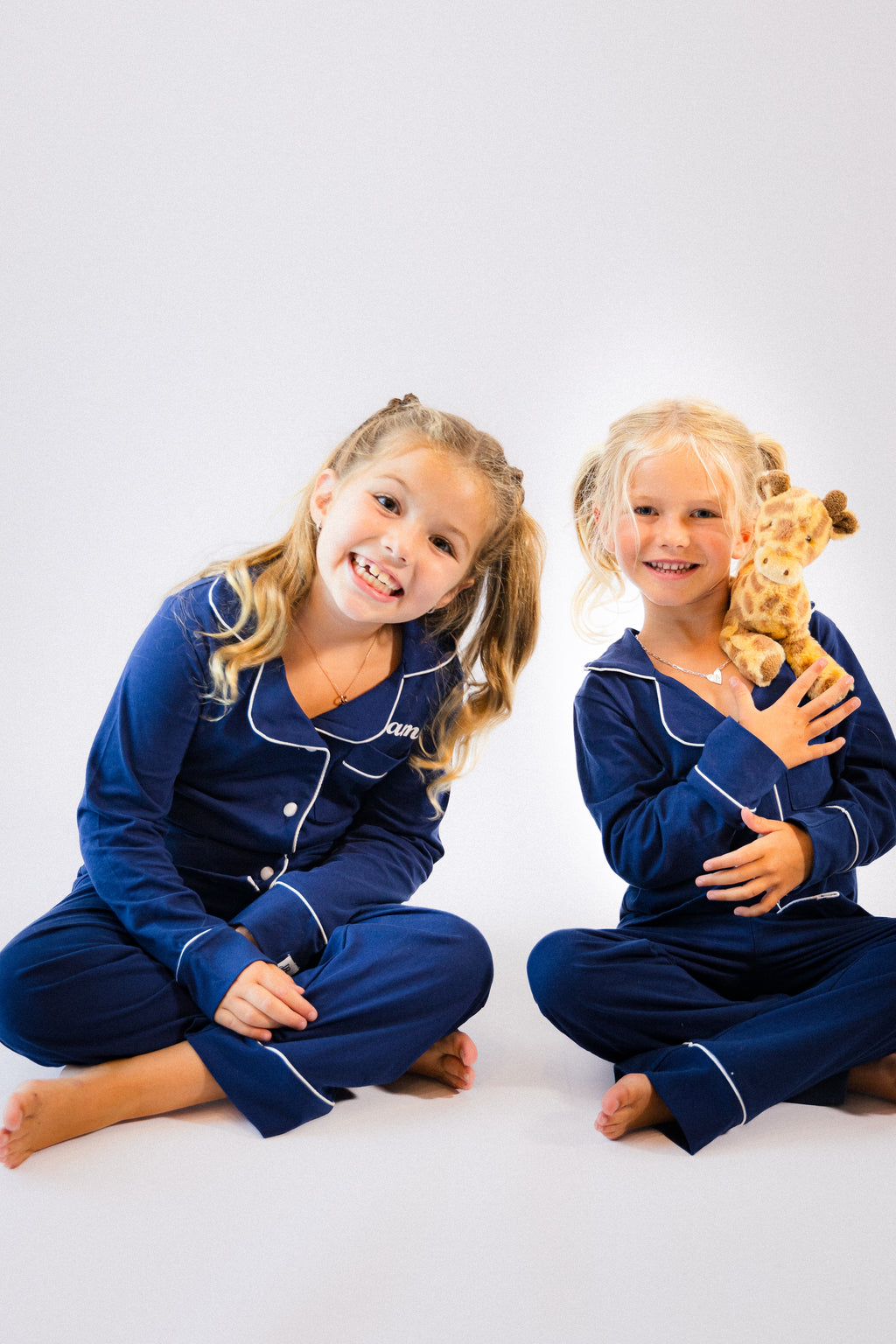 Girls long jersey personalised pyjamas sets